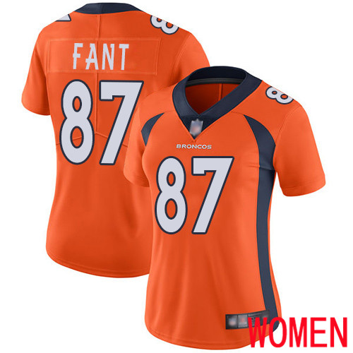 Women Denver Broncos #87 Noah Fant Orange Team Color Vapor Untouchable Limited Player Football NFL Jersey